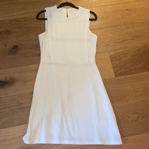 White Sleeveless Silk Theory dress in 6